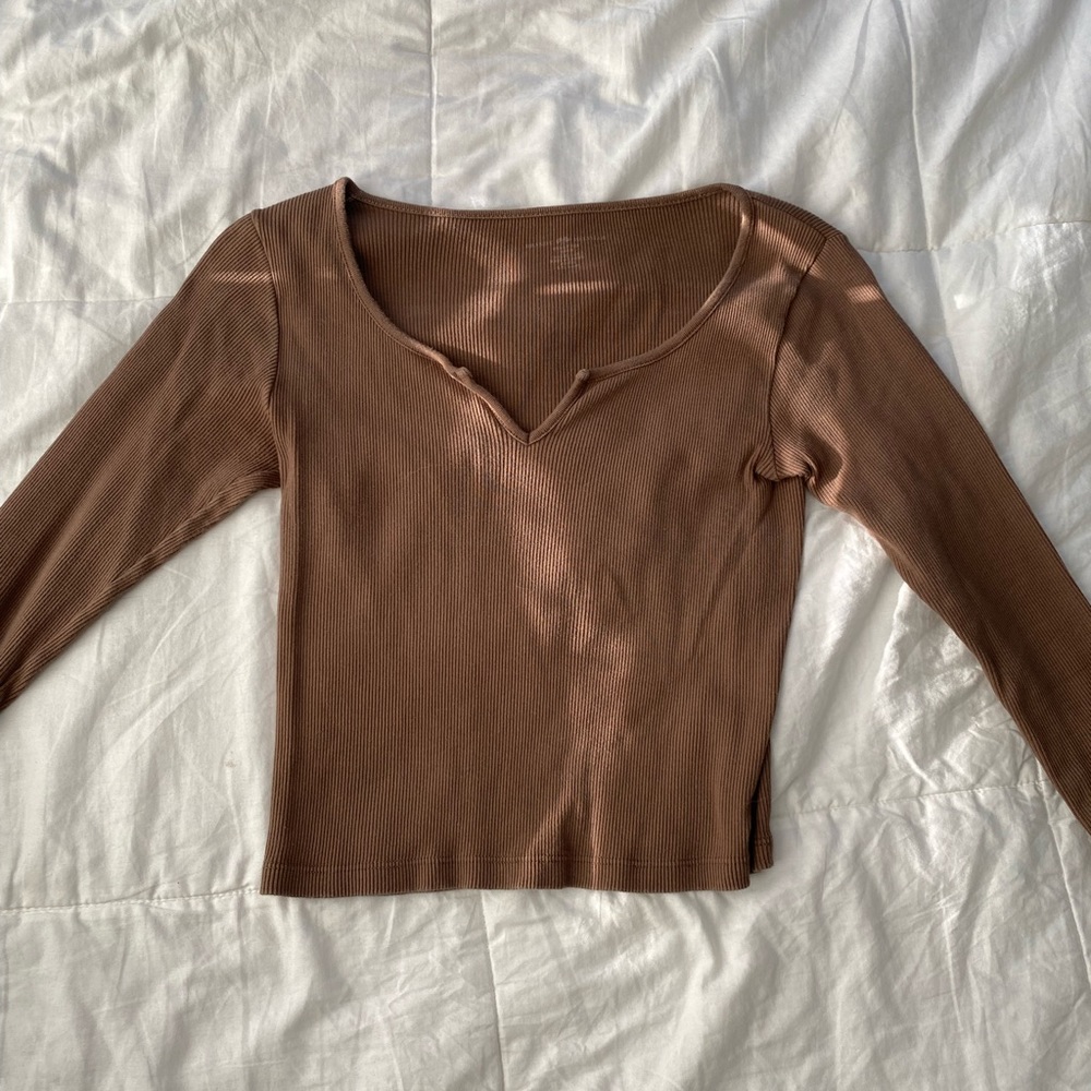 Brown long sleeve top